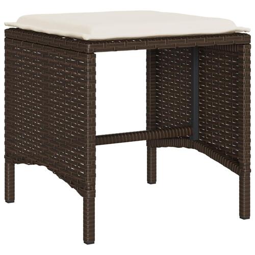Sofasæt til haven 6 dele med hynder polyrattan brun