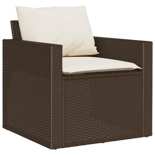 Sofasæt til haven 6 dele med hynder polyrattan brun