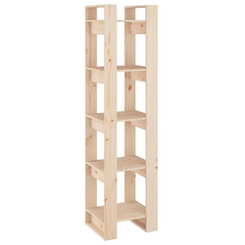 Bogreol/rumdeler 41x35x160 cm massivt fyrretræ