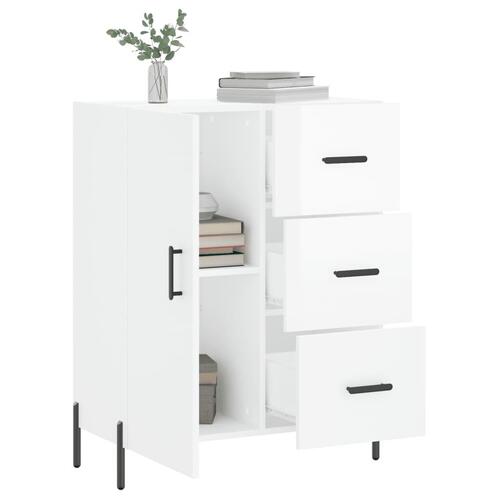 Skænk 69,5x34x90 cm konstrueret træ hvid højglans