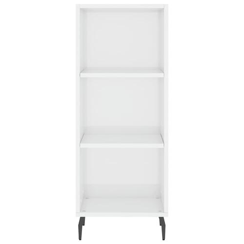 Skab 34,5x34x180 cm konstrueret træ hvid højglans