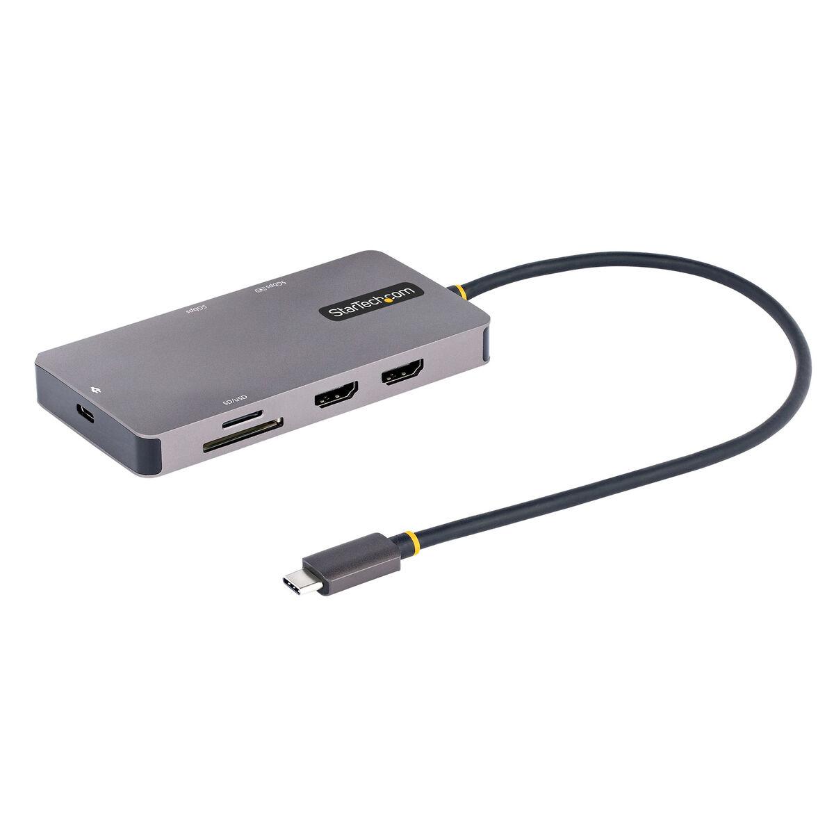 Startech USB-C multiport hub 8 porte, grå, 15 W