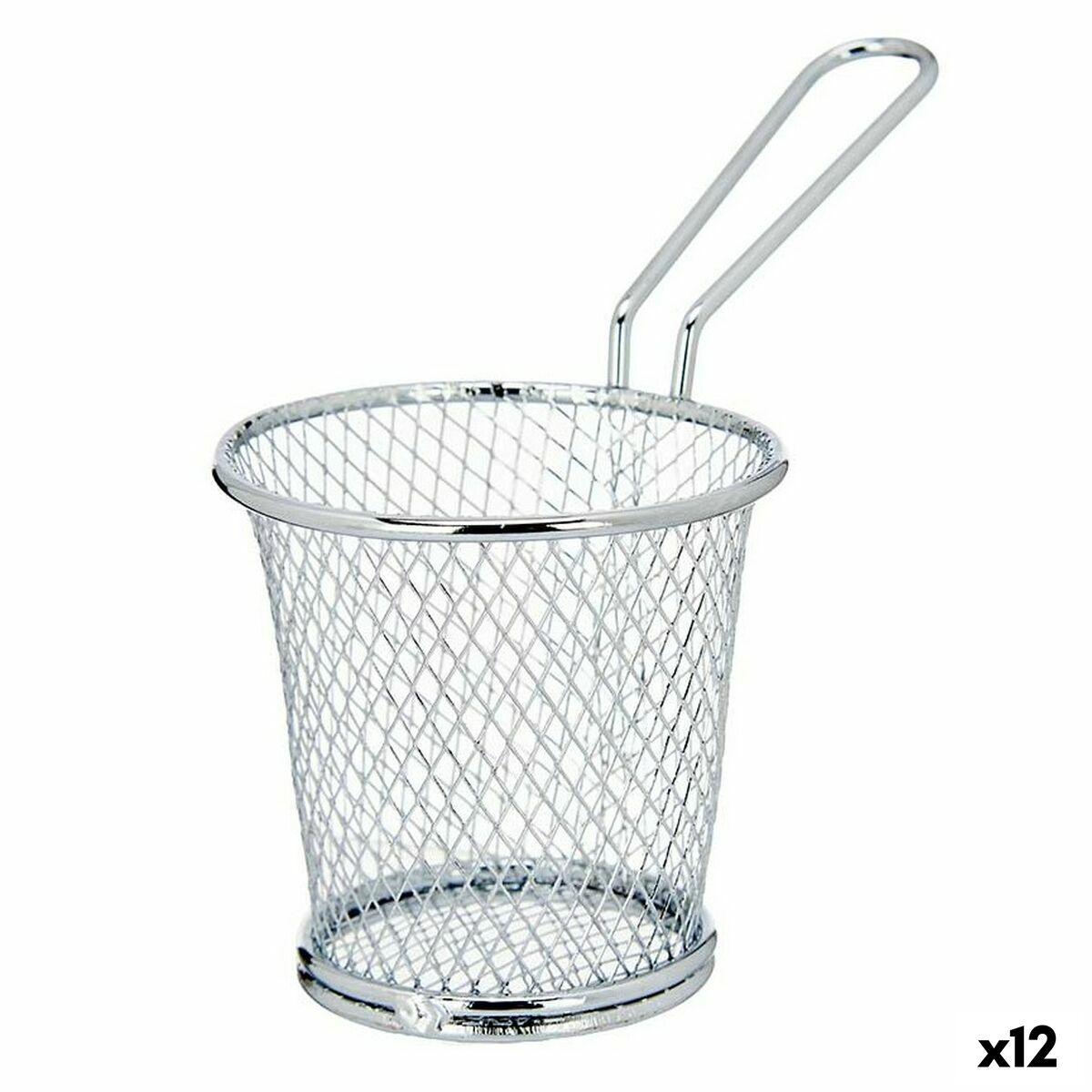 Kurv til præsentation af aperitiffer Sølvfarvet Metal 15,5 x 12 x 8 cm (12 enheder)
