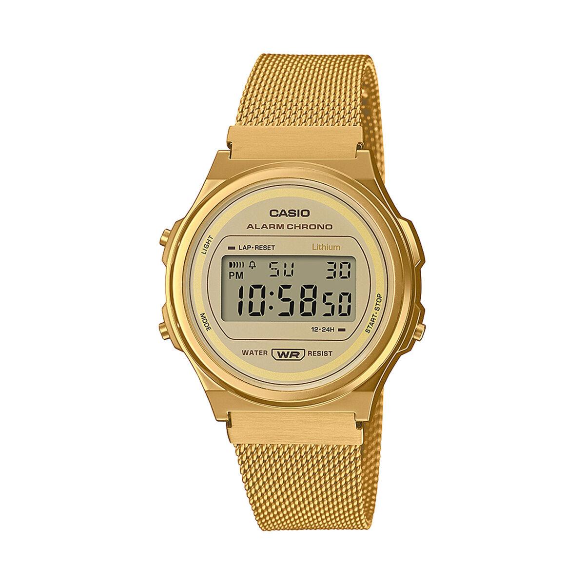 Casio dameur A171WEMG-9AEF - gylden digital armbåndsur