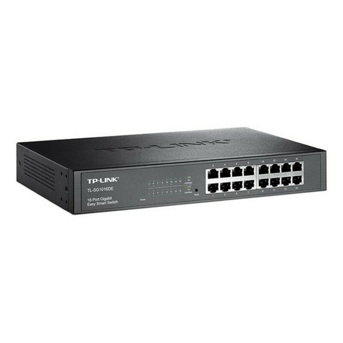 Switch til netværket med kontaktskab TP-Link TL-SG1016DE RJ45 32 Gbps Sort