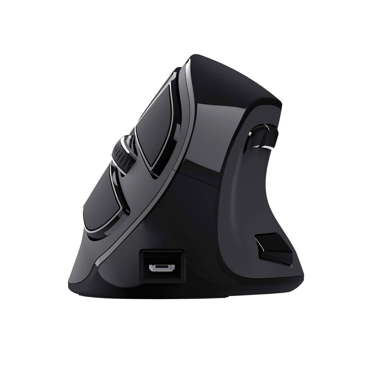 Trådløs mus Trust Voxx Sort Ergonomisk Vertikalt Bluetooth Genopladelig