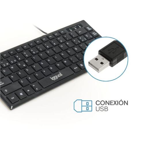 Tastatur iggual Slim TKL-USB Sort