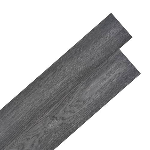 Selvklæbende PVC-gulvplanker 5,02 m² 2 mm sort og hvid