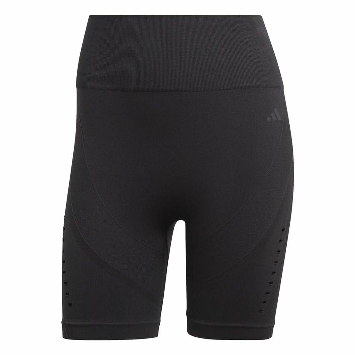 Sport leggings til kvinder Adidas Studio Aeroknit Sort M