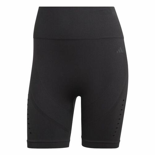 Sport leggings til kvinder Adidas Studio Aeroknit Sort S