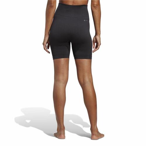 Sport leggings til kvinder Adidas Studio Aeroknit Sort S