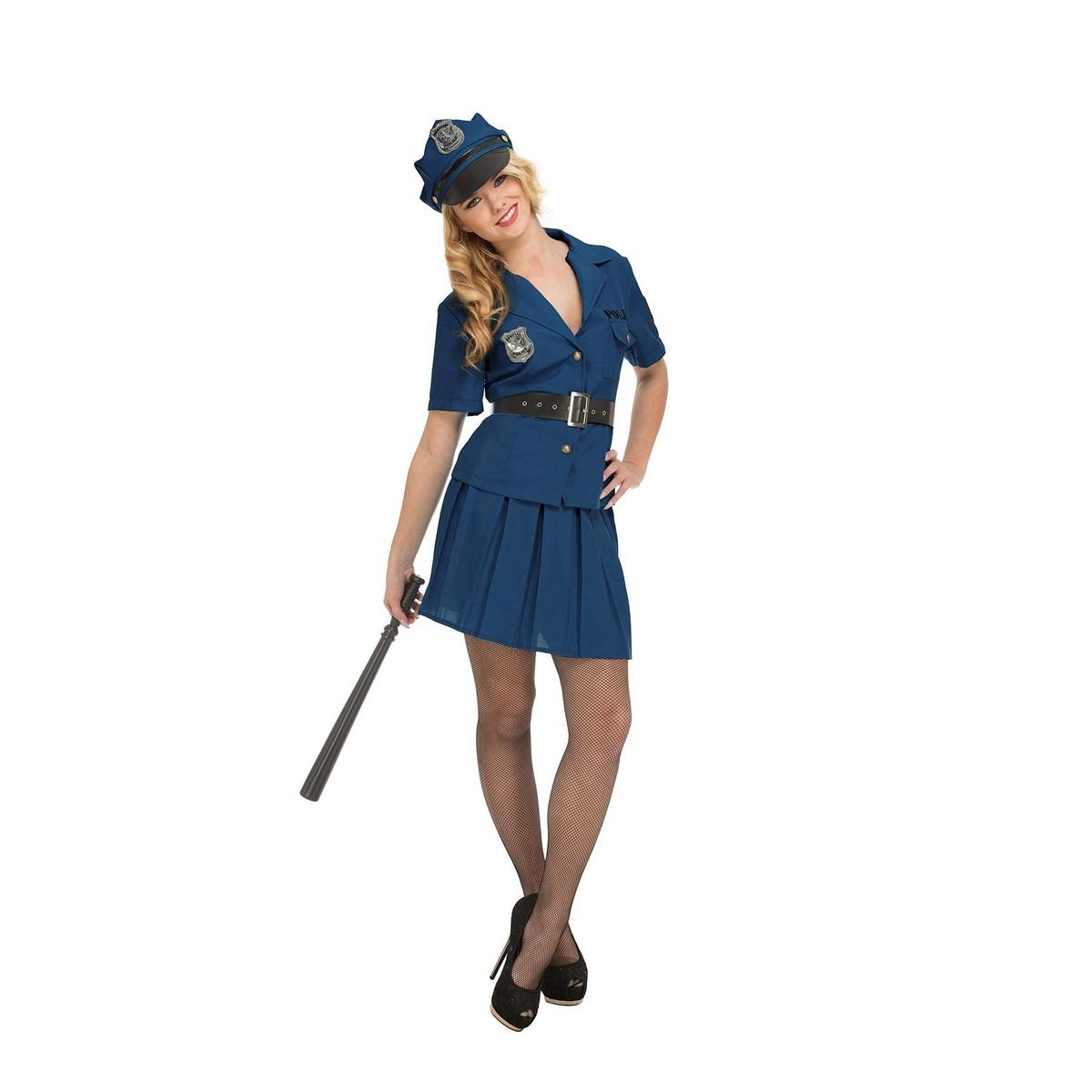 Kostume til voksne Politidame Onesize (4 Dele)