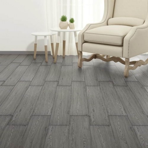 Selvhæftende PVC-gulvplanker 5,02 m² 2 mm mørkegrå