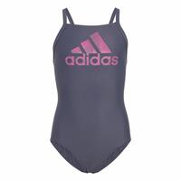 Badedragt til piger Adidas Big Logo Blå 5-6 år