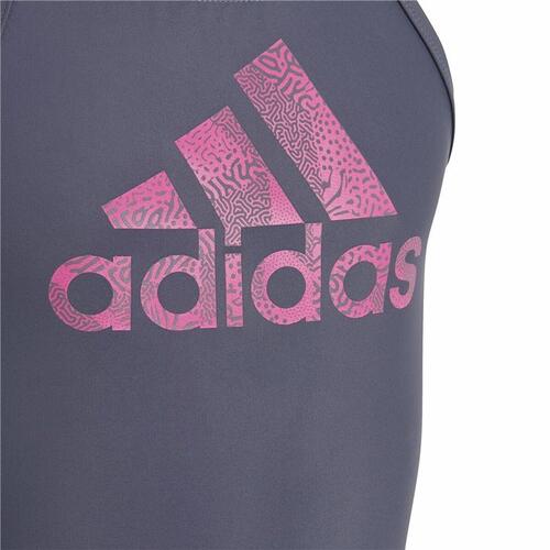 Badedragt til piger Adidas Big Logo Blå 5-6 år