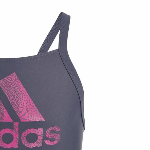 Badedragt til piger Adidas Big Logo Blå 5-6 år