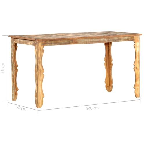Spisebord 140 x 70 x 76 cm massivt genanvendt træ