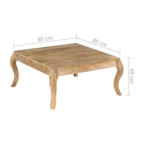 Sofabord massivt mangotræ 80 x 80 x 40 cm