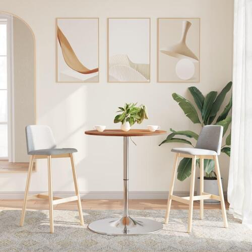 Barbord Ø60x89,5 cm massivt egetræ lysebrun