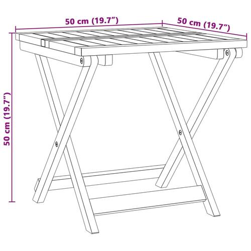 Foldbart havebord 50x50x50 cm massivt akacietræ