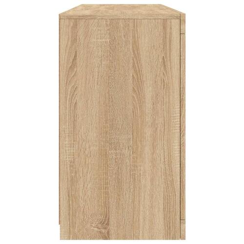 Skænk med LED-lys 142,5x37x67 cm sonoma-eg