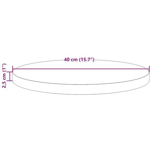 Bordplade Ø40x2,5 cm rund massivt fyrretræ gyldenbrun