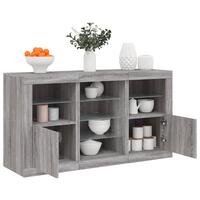 Skænk med LED-lys 123x37x67 cm grå sonoma-eg