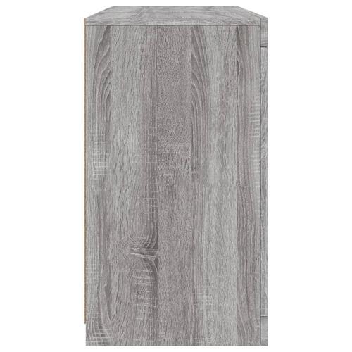 Skænk med LED-lys 123x37x67 cm grå sonoma-eg
