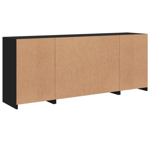 Skænk med LED-lys 163x37x67 cm sort