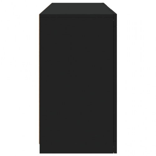 Skænk med LED-lys 123x37x67 cm sort