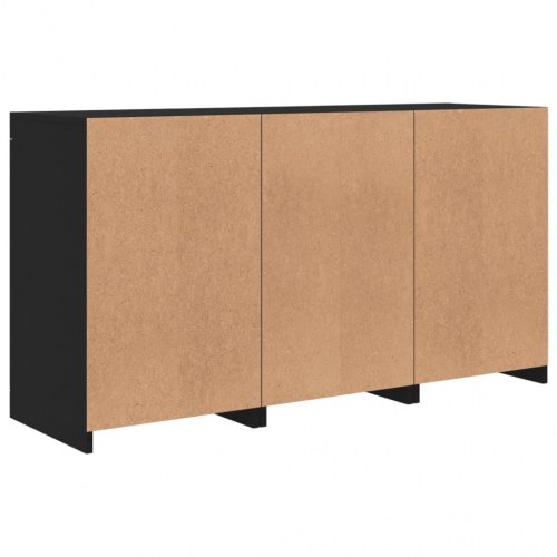 Skænk med LED-lys 123x37x67 cm sort