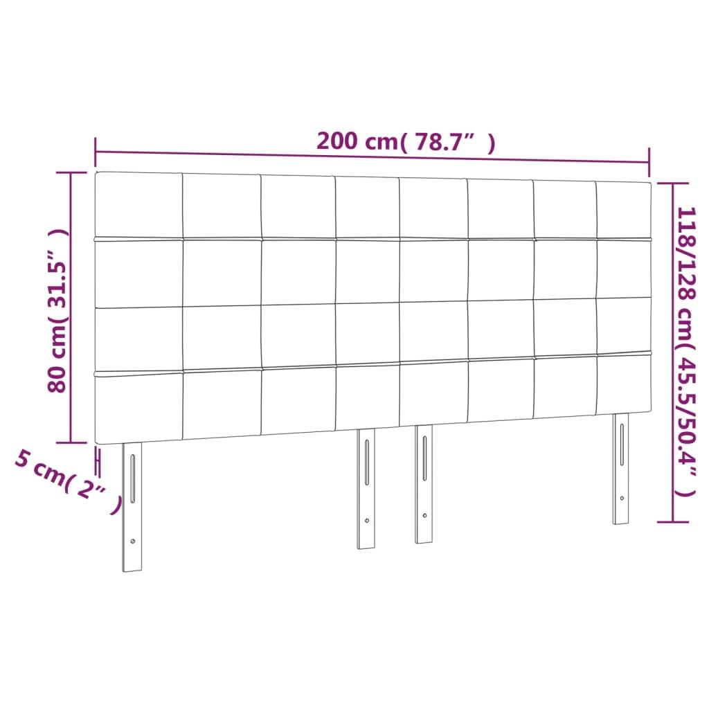 Sengegavle 4 stk. 100x5x78/88 cm stof cremefarvet