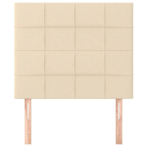 Sengegavle 2 stk. 100x5x78/88 cm stof cremefarvet