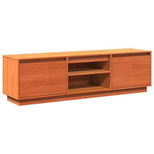Tv-bord 140x35x40 cm massivt fyrretræ gyldenbrun