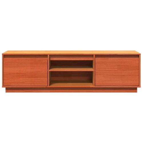 Tv-bord 140x35x40 cm massivt fyrretræ gyldenbrun
