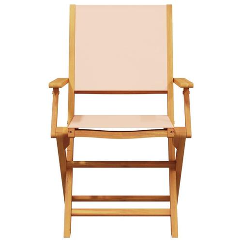 Havestole 2 stk. massivt akacietræ og stof beige