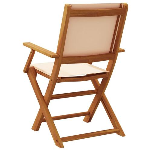 Havestole 2 stk. massivt akacietræ og stof beige