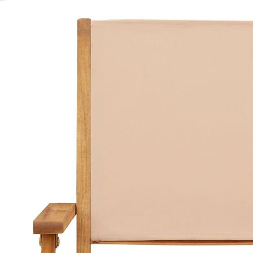 Havestole 2 stk. massivt akacietræ og stof beige