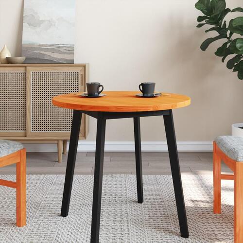 Bordplade Ø70x2,5 cm rund massivt fyrretræ gyldenbrun