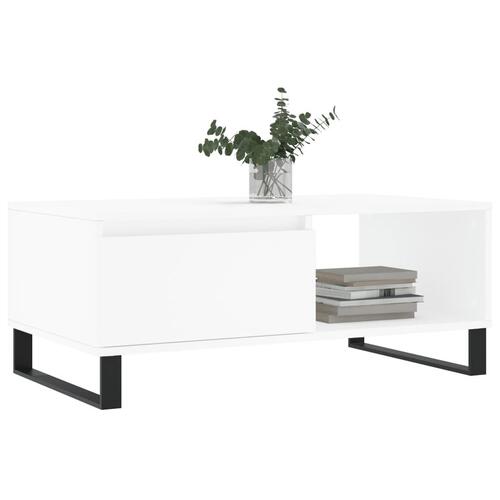 Sofabord 90x50x36,5 cm konstrueret træ hvid