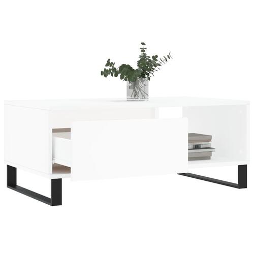 Sofabord 90x50x36,5 cm konstrueret træ hvid