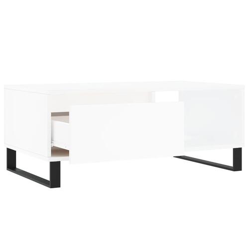 Sofabord 90x50x36,5 cm konstrueret træ hvid