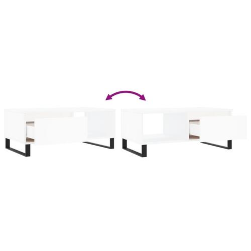 Sofabord 90x50x36,5 cm konstrueret træ hvid