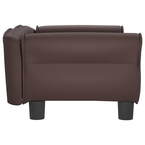 Hundeseng 70x45x30 cm kunstlæder brun