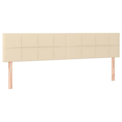 Sengegavle 2 stk. 100x5x78/88 cm stof cremefarvet