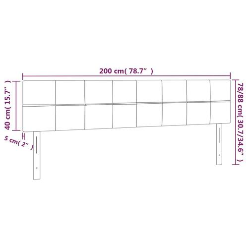 Sengegavle 2 stk. 100x5x78/88 cm stof cremefarvet