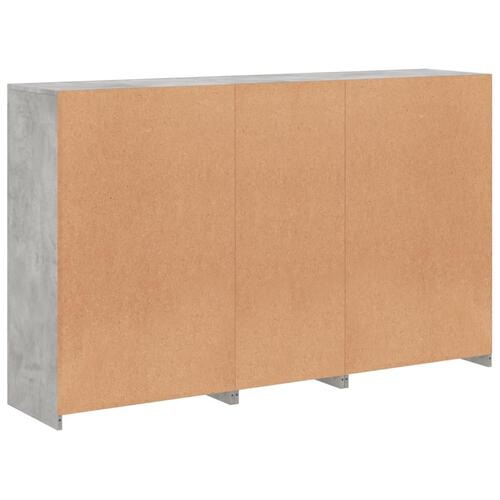 Skænk med LED-lys 162x37x100 cm betongrå