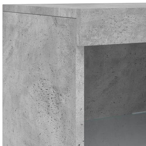 Skænk med LED-lys 162x37x100 cm betongrå
