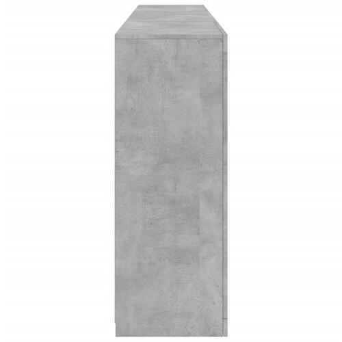 Skænk med LED-lys 202x37x100 cm betongrå