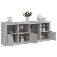 Skænk med LED-lys 164x37x67 cm grå sonoma-eg